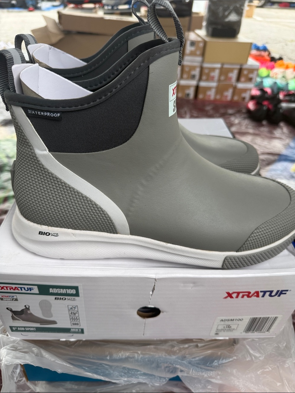 XTRATUF Men’s Waterproof Gray Ankle Rain & Snow Boots